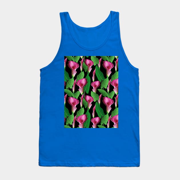 Watercolor Calla Lily Pattern Tank Top by Designoholic